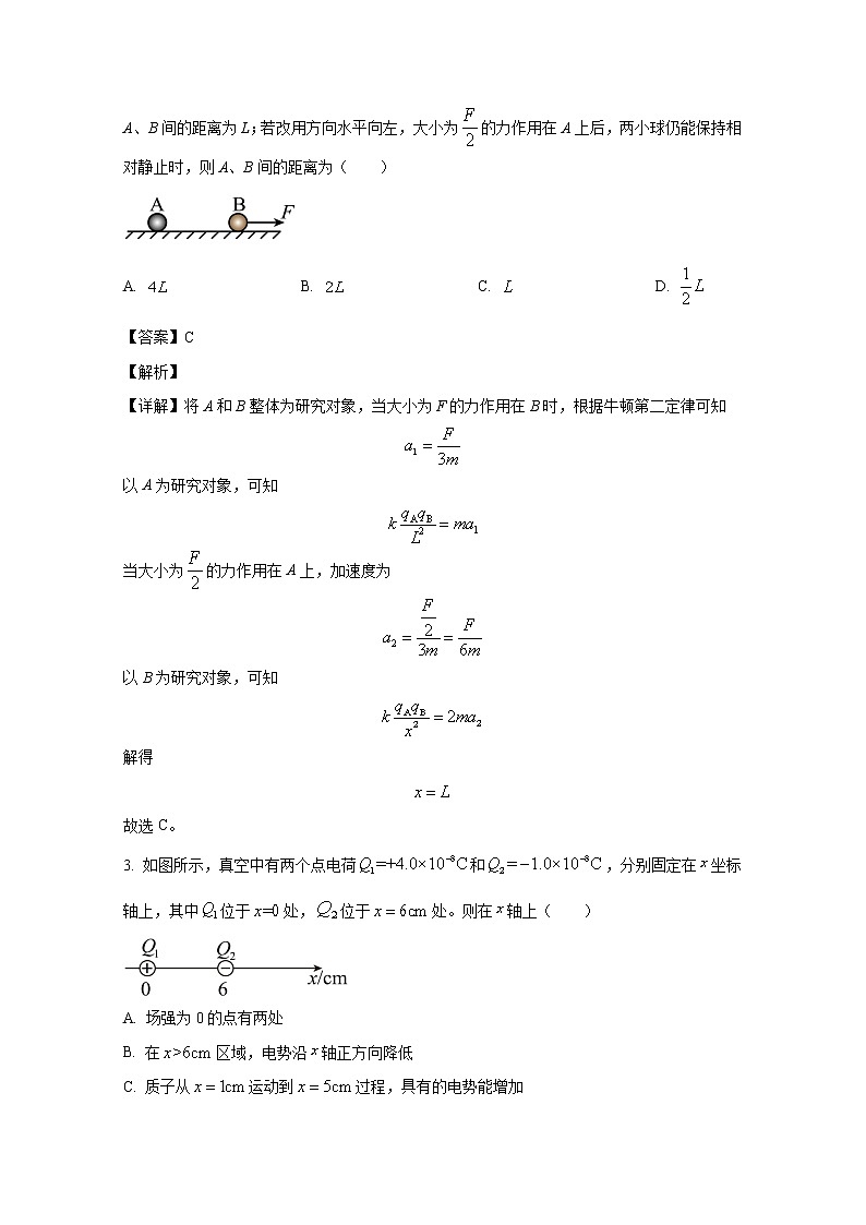 河南省皖豫2022-2023学年高二物理上学期阶段测试（一）试卷（Word版附解析）02
