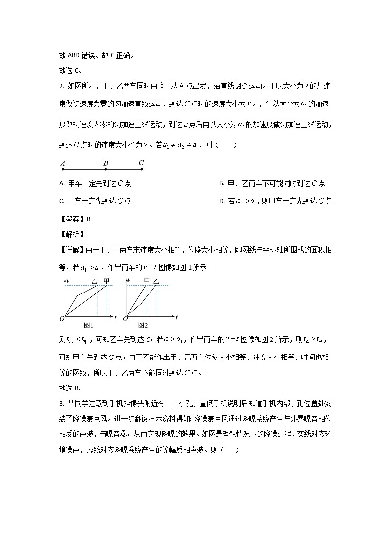 重庆市沙坪坝区重点中学2023届高三物理上学期期末复习（二）试卷（Word版附解析）02
