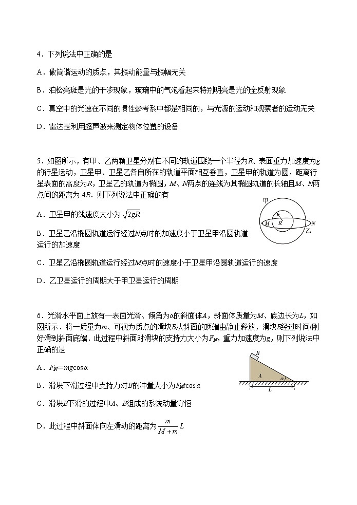 2022-2023学年江苏省南京市外国语名校高三上学期期末考试物理试题含答案第2页