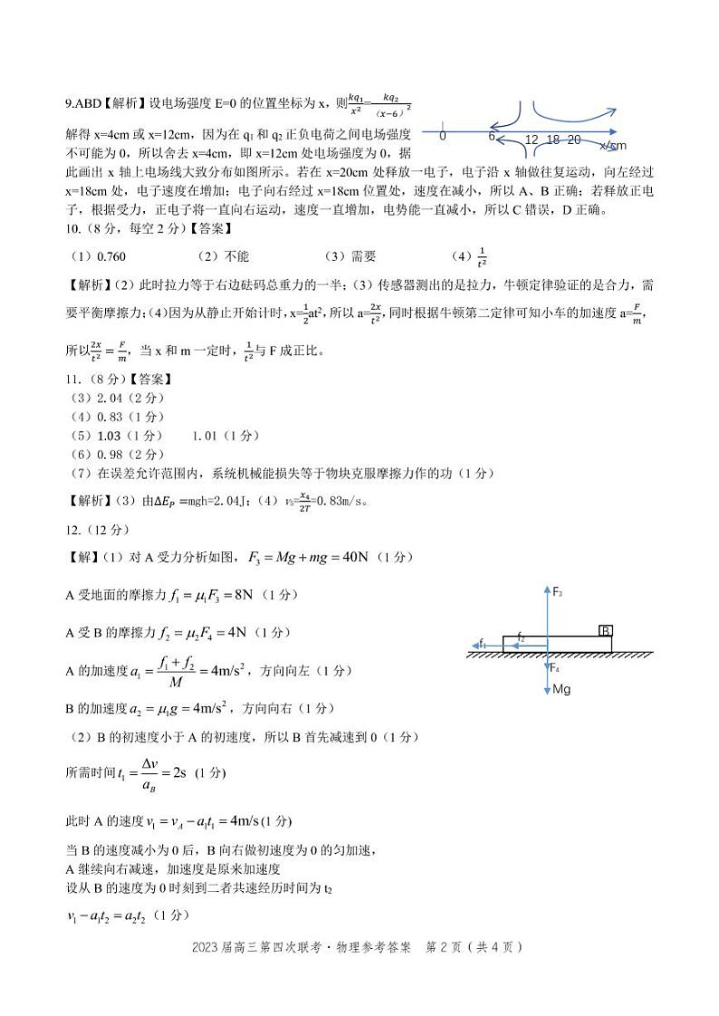 2022-2023学年安徽省芜湖一中皖江名校联盟高三上学期12月第四次联考物理试卷含答案02