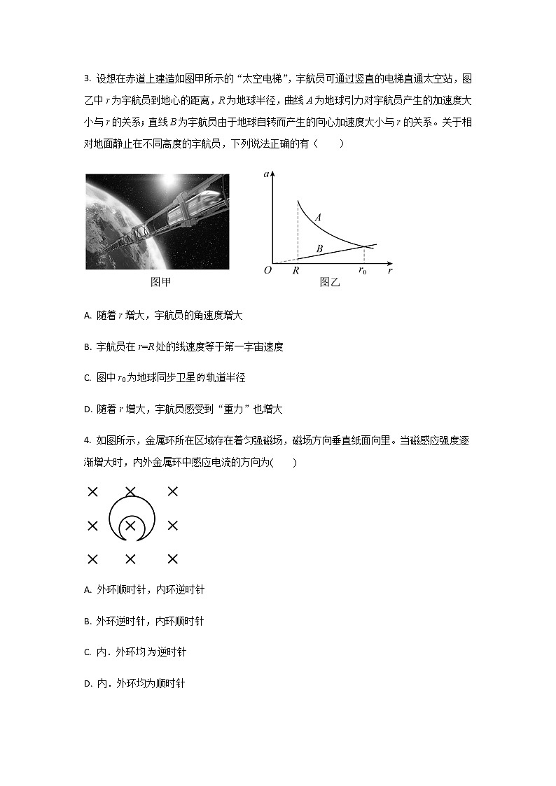 重庆市巴蜀中学2022-2023学年高三上学期高考适应性月考（网考）物理试题（原卷版）第2页