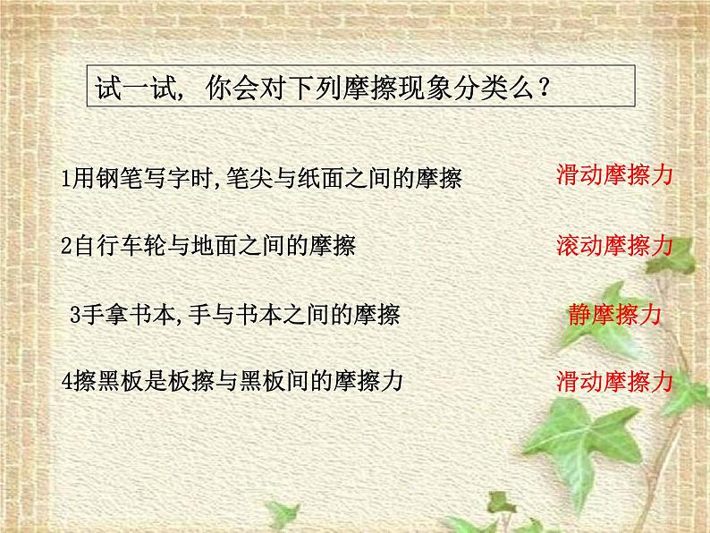 2022-2023年人教版(2019)新教材高中物理必修1 第3章相互作用-力第2节摩擦力(12)课件第7页