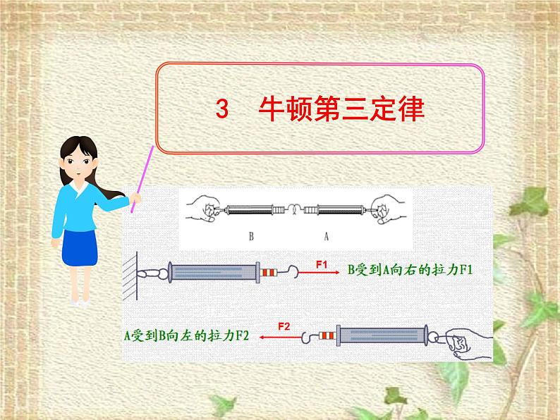 2022-2023年人教版(2019)新教材高中物理必修1 第3章相互作用-力第3节牛顿第三定律(2)课件第1页