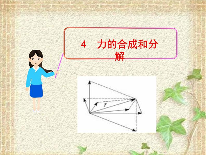 2022-2023年人教版(2019)新教材高中物理必修1 第3章相互作用-力第4节力的合成和分解(2)课件第1页