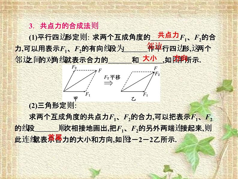 2022-2023年人教版(2019)新教材高中物理必修1 第3章相互作用-力第4节力的合成和分解(4)课件03