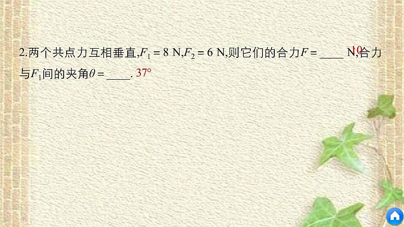 2022-2023年人教版(2019)新教材高中物理必修1 第3章相互作用-力第4节力的合成和分解(10)课件06