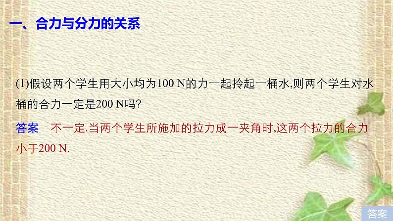 2022-2023年人教版(2019)新教材高中物理必修1 第3章相互作用-力第4节力的合成和分解(10)课件07