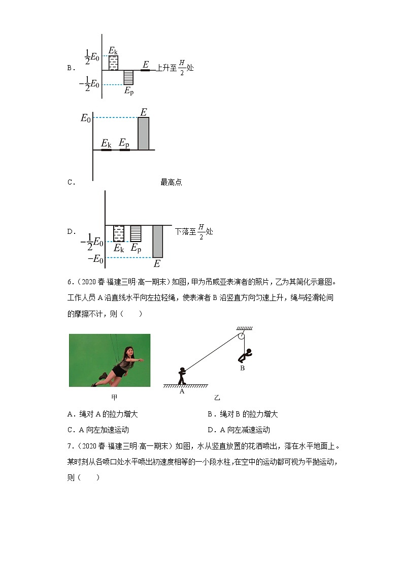 福建省三明市三年（2020-2022）高一物理下学期期末试题题型分类汇编1-单选题03