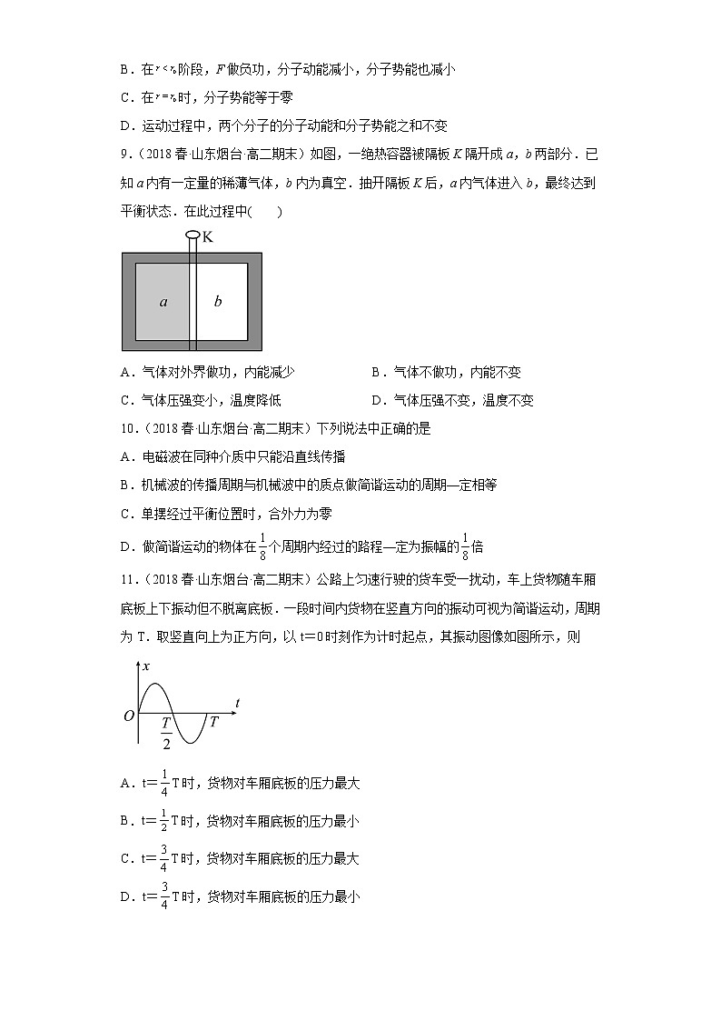 山东省烟台市三年（2020-2022）高二物理下学期期末测试题题型分类汇编2-多选题03
