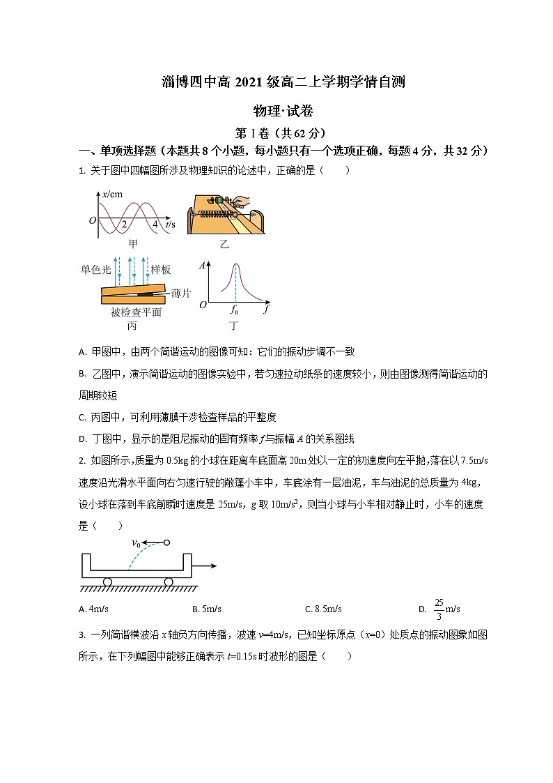 2023淄博四中高二上学期期末学情自测物理试题含解析01