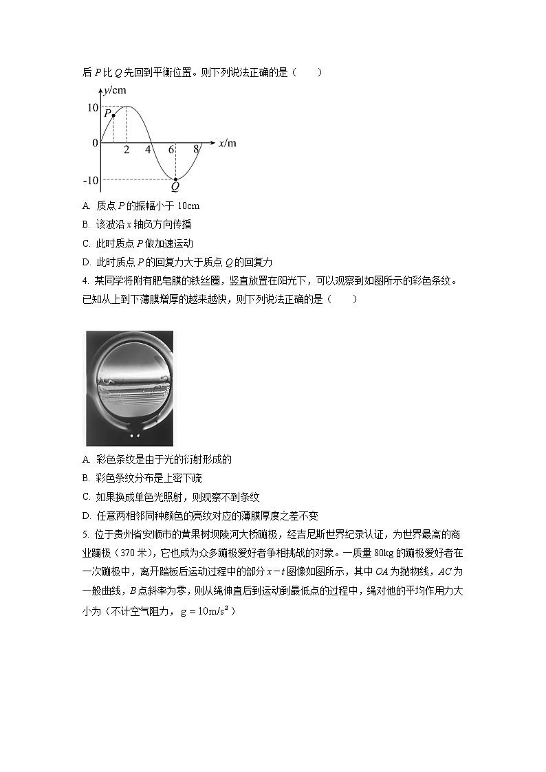 2022-2023学年河南省焦作市普通高中高二下学期开学诊断考试物理试题02