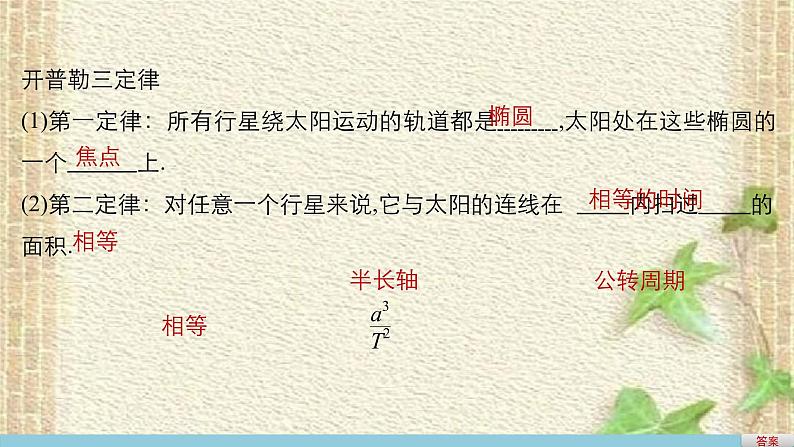 2022-2023年人教版(2019)新教材高中物理必修2 第7章万有引力与宇宙航行第1节行星的运动(4)课件第7页