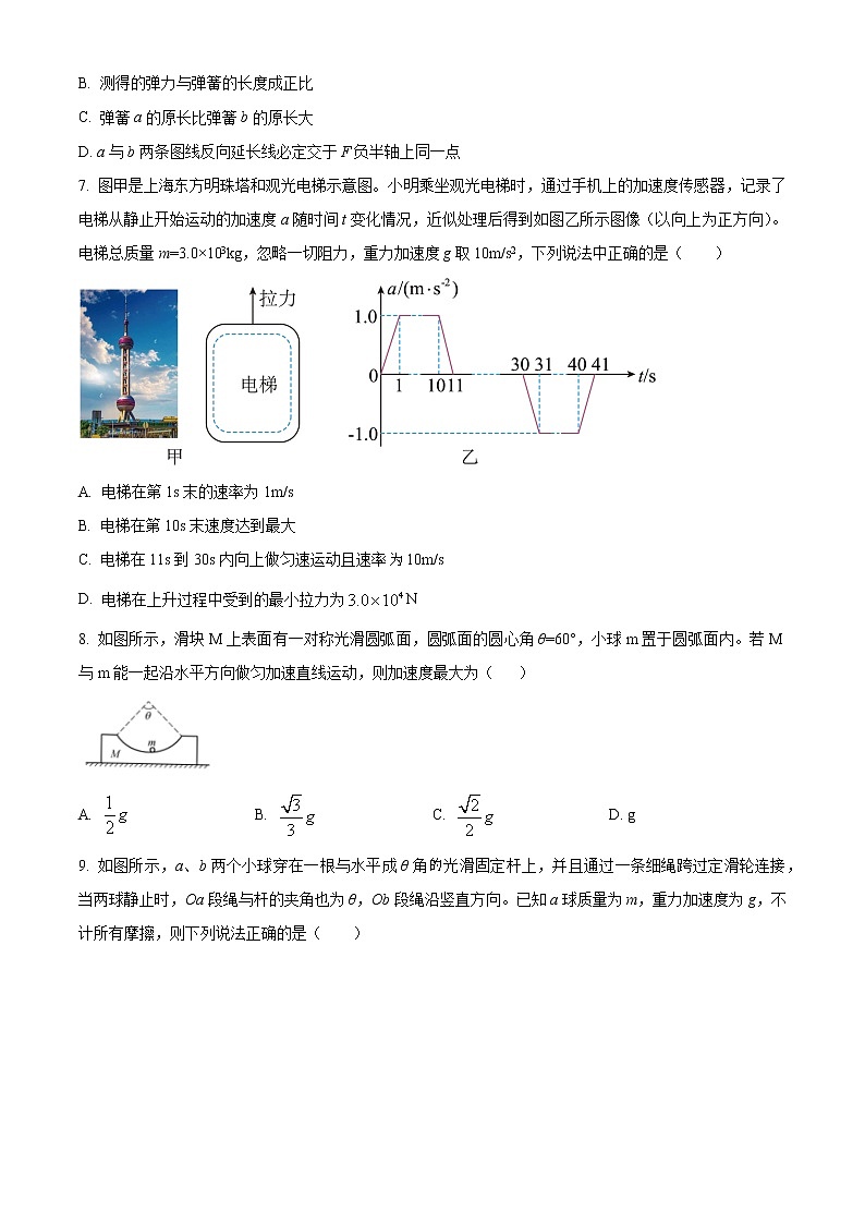 2022-2023学年江苏省苏州市高一上学期期末学业质量阳光指标调研物理试题第3页