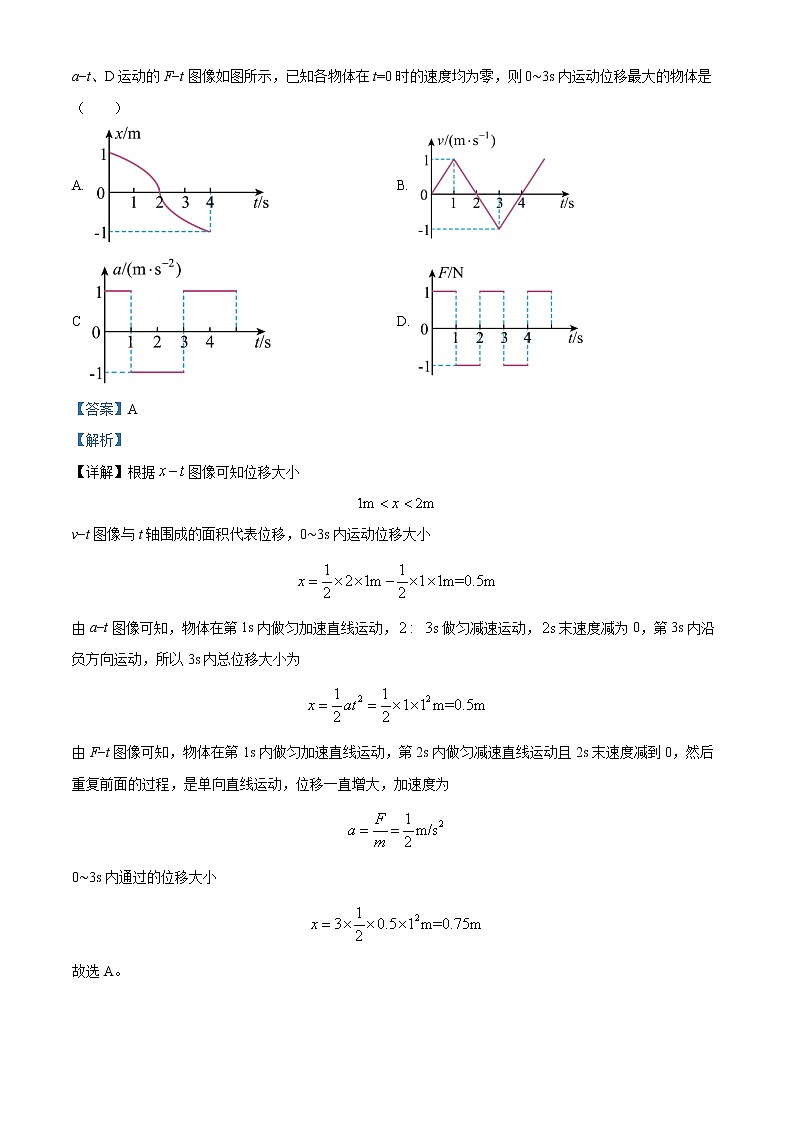 2022-2023学年重庆市第十一中学校高一上学期期末考试物理试题第2页