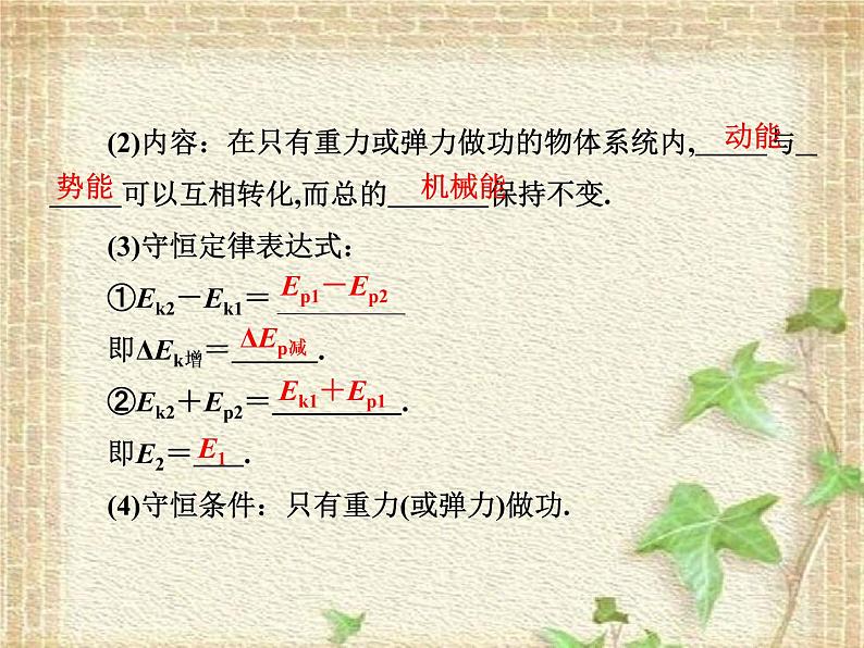 2022-2023年人教版(2019)新教材高中物理必修2 第8章机械能守恒定律第4节机械能守恒定律(4)课件第5页