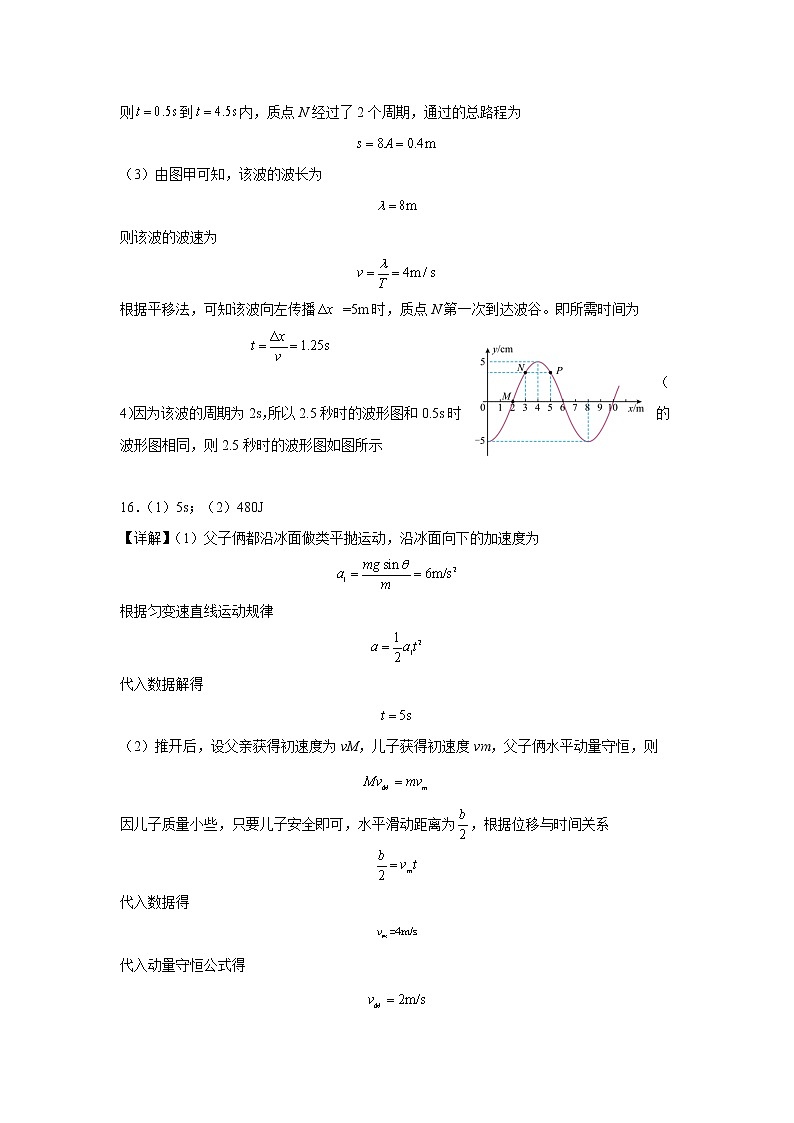 江西省宜春市第一中学2022-2023学年第一学期高二物理期末考试卷参考答案第2页