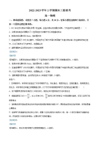 2022-2023学年广东省广州市三校（广大附中、铁一、广外）联考高一上学期期末物理试题（解析版）