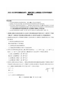 2022-2023学年安徽省池州市、铜陵市高三上册物理11月月考专项提升模拟试题（含解析）