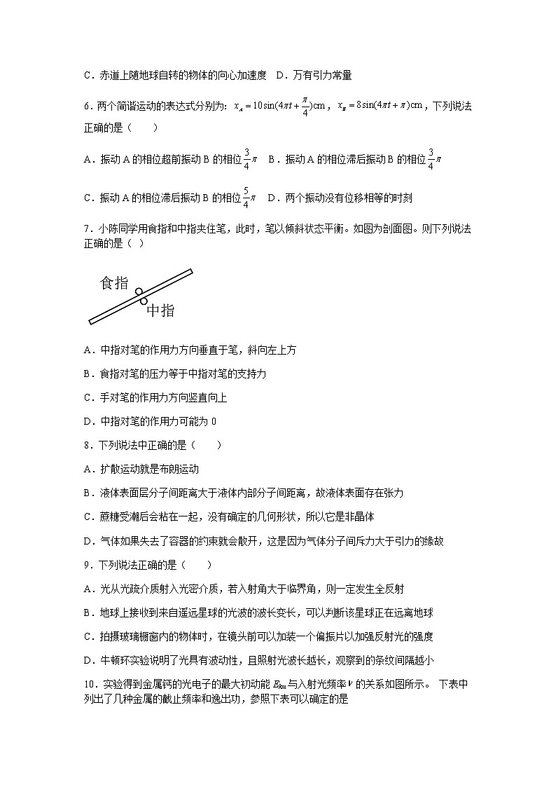 2022-2023学年江苏省常州市高三下册第一次月考物理模拟试卷（含解析）第2页