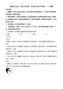 2022-2023学年海南省高一上学期期末物理试题（解析版）