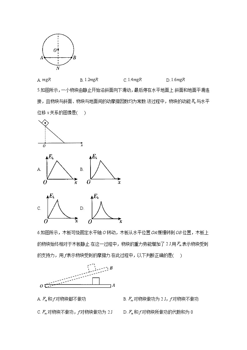 2023年高考物理二轮复习高频考点专项练习：专题六 考点16 动能定理及其应用（A卷）02
