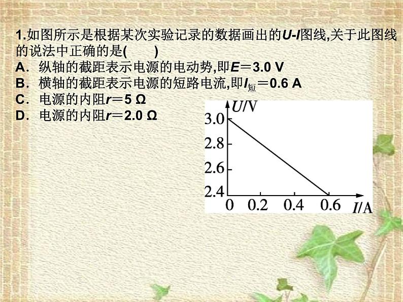 2022-2023年人教版(2019)新教材高中物理必修3 第12章电能能量守恒定律第2节闭合电路的欧姆定律课件第7页