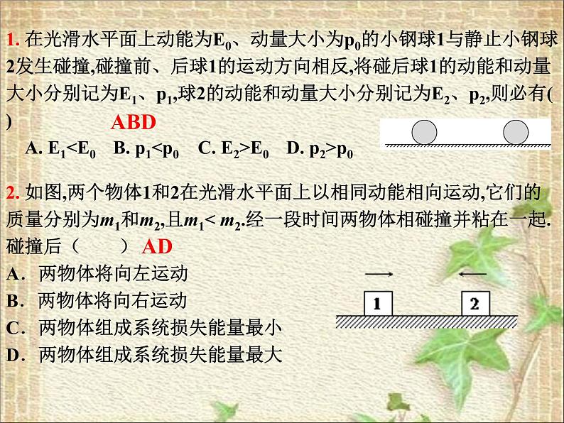 2022-2023年人教版(2019)新教材高中物理选择性必修1 第1章动量守恒定律第5节弹性碰撞和非弹性碰撞课件08