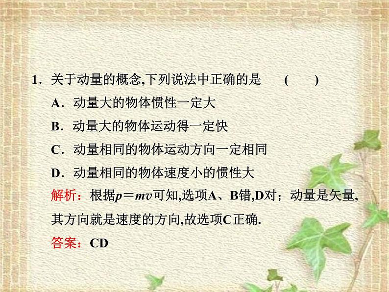 2022-2023年人教版(2019)新教材高中物理选择性必修1 第1章动量守恒定律第2节动量定理(1)课件06