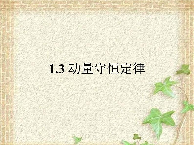 2022-2023年人教版(2019)新教材高中物理选择性必修1 第1章动量守恒定律第3节动量守恒定律(3)课件02