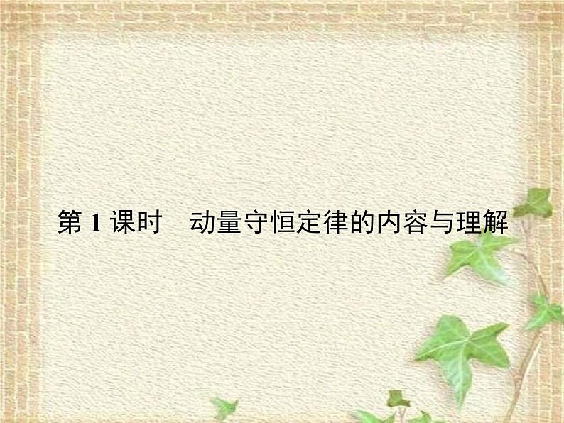 2022-2023年人教版(2019)新教材高中物理选择性必修1 第1章动量守恒定律第3节动量守恒定律(5)课件02