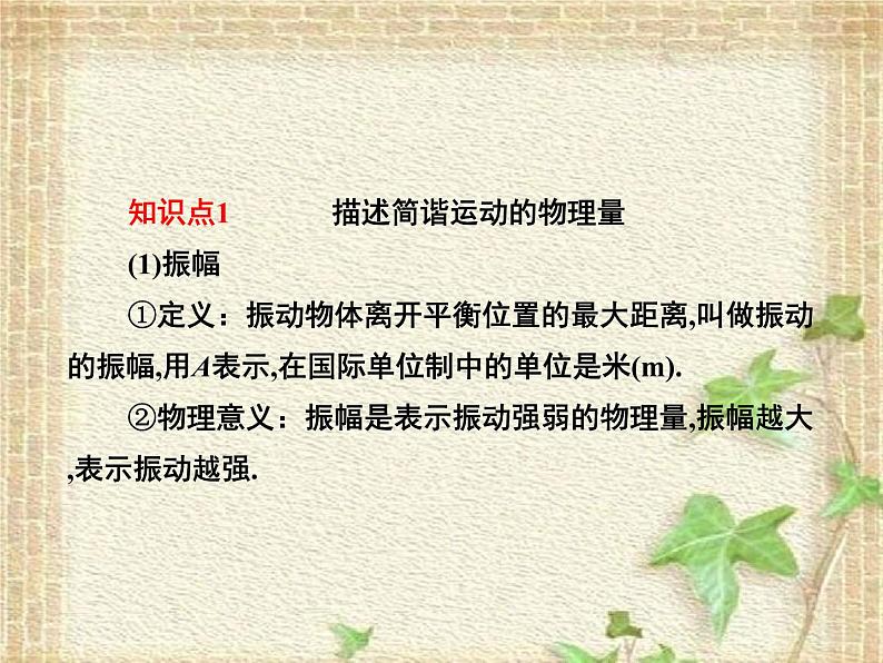 2022-2023年人教版(2019)新教材高中物理选择性必修1 第2章机械振动第2节简谐运动的描述(2)课件第5页