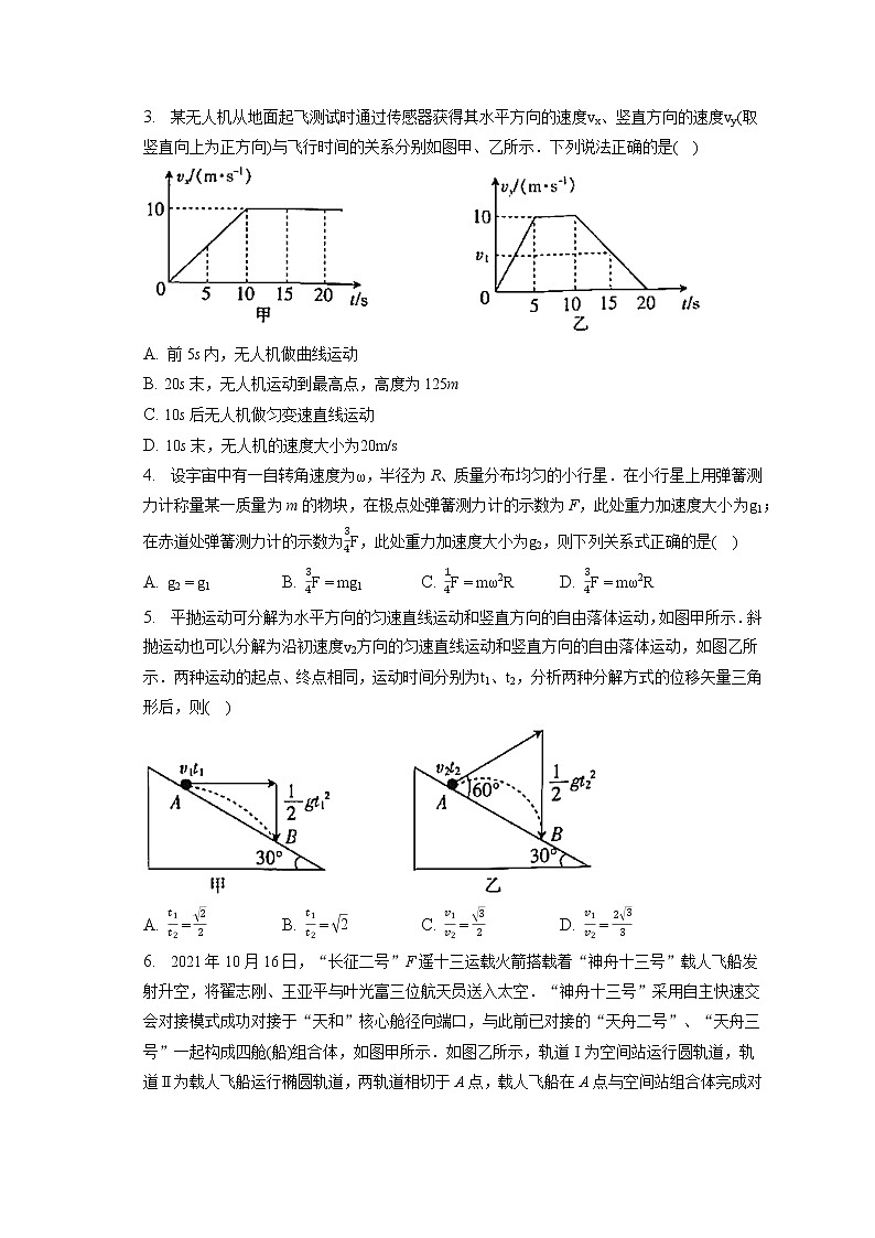 2021-2022学年河南省创新发展联盟高一（下）联考物理试卷（三）（含答案解析）02