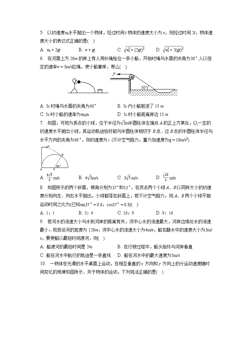 2021-2022学年河南省南阳市第六完全学校高级中学高一（下）第一次月考物理试卷（含答案解析）第2页