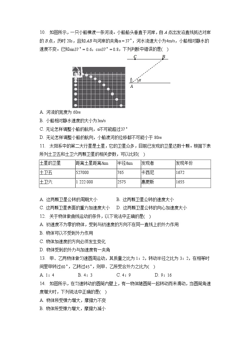 2021-2022学年浙江省金华市曙光学校高一（下）第二次段考物理试卷（含答案解析）03