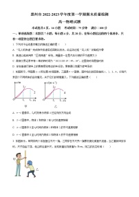 2022-2023学年广东省惠州市高一上学期期末考试 物理