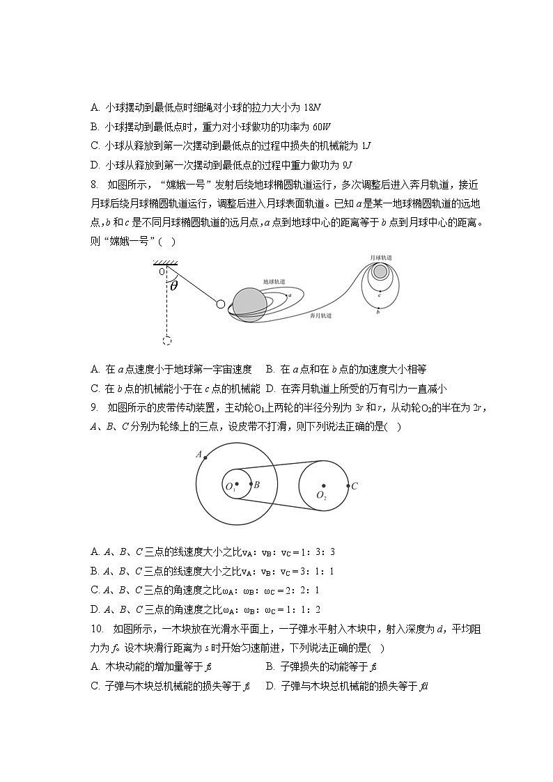 2021-2022学年四川省广安市邻水实验学校高一（下）第三次月考物理试卷（含答案解析）第3页