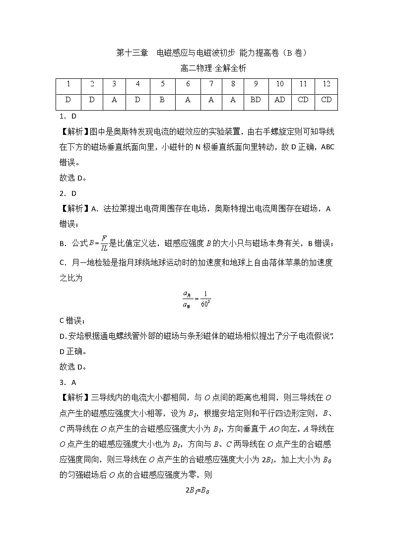 第十三章  电磁感应与电磁波初步 能力提高卷（B卷）（全解全析版）第1页
