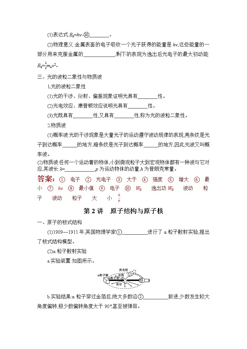 清单11 近代物理学初步- 高中物理快速梳理知识清单（全国通用）第2页