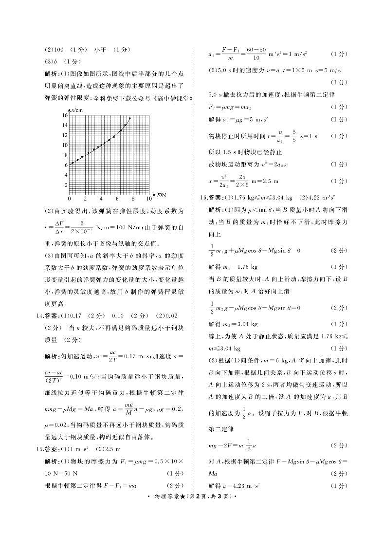 2023洛阳高一上学期期末物理试卷PDF版含答案02