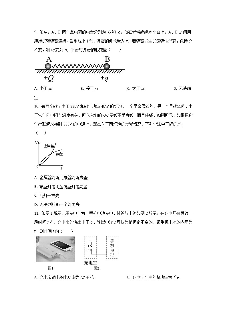 2022-2023学年上海市交通大学附属中学高二上学期期中考试物理试题（原卷版）第3页