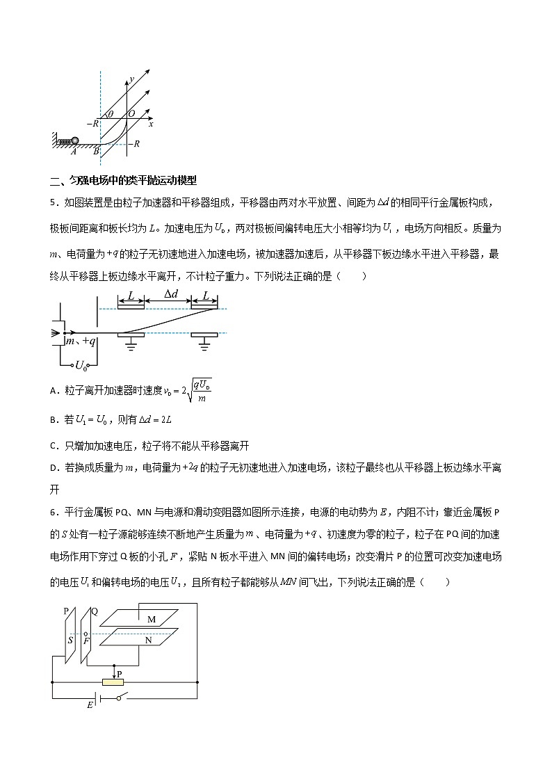 【高考二轮复习】2023年高考物理常见模型与方法专项练习——专题19 匀强电场中的运动模型03