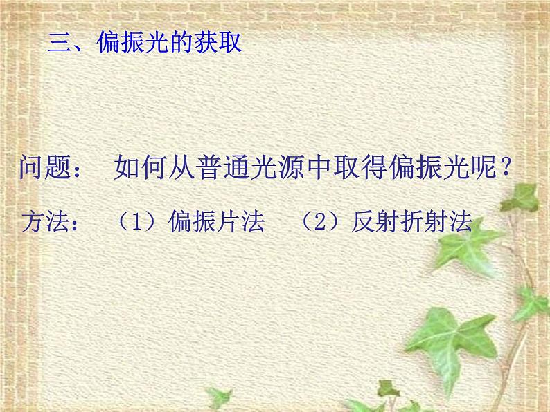 2022-2023年人教版(2019)新教材高中物理选择性必修1 第4章光第6节光的偏振激光(5)课件第7页