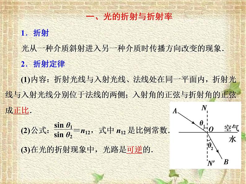 2022-2023年人教版(2019)新教材高中物理选择性必修1 第4章光第1节光的折射(2)课件第2页