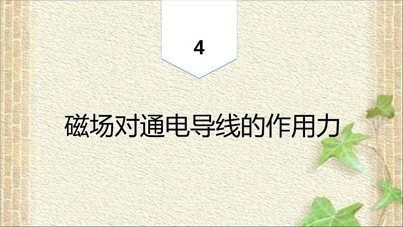 2022-2023年人教版(2019)新教材高中物理选择性必修2 第1章安培力与洛伦兹力第1节磁场对通电导线的作用力(4)课件01