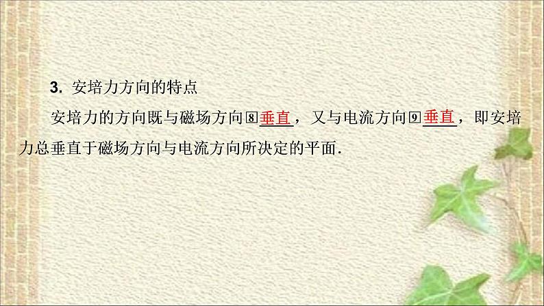 2022-2023年人教版(2019)新教材高中物理选择性必修2 第1章安培力与洛伦兹力第1节磁场对通电导线的作用力(4)课件03