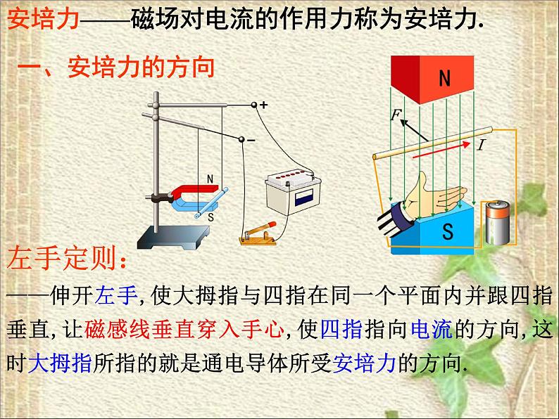 2022-2023年人教版(2019)新教材高中物理选择性必修2 第1章安培力与洛伦兹力第1节磁场对通电导线的作用力(6)课件第2页