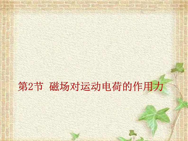 2022-2023年人教版(2019)新教材高中物理选择性必修2 第1章安培力与洛伦兹力第2节磁场对运动电荷的作用力(1)课件第1页