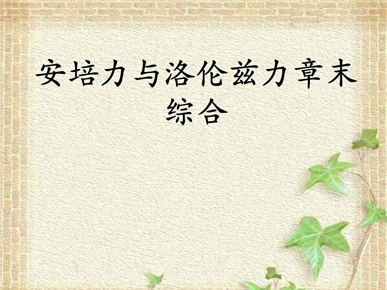 2022-2023年人教版(2019)新教材高中物理选择性必修2 第1章安培力与洛伦兹力章末综合课件第1页