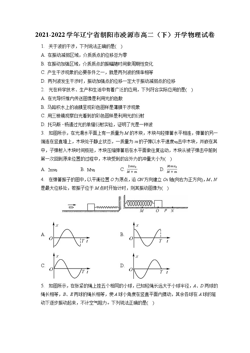 2021-2022学年辽宁省朝阳市凌源市高二（下）开学物理试卷（含答案解析）01