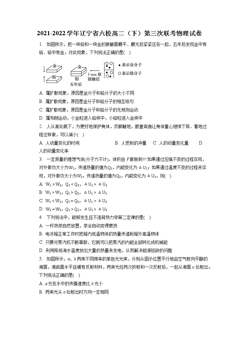 2021-2022学年辽宁省六校高二（下）第三次联考物理试卷（含答案解析）01